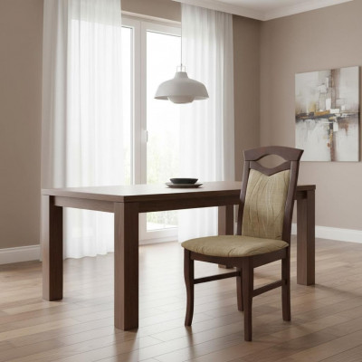 Fauteuil Chaise Design Bois Revêtement Textile Gastro Salle à manger Tissu Chaises Fauteuil