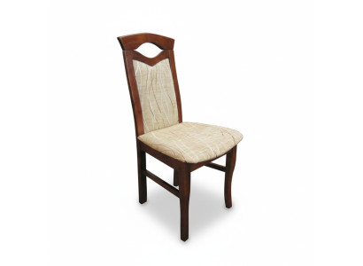 Ensemble de 2 chaises de fauteuil design en bois avec rembourrage textile pour salle à manger ou espace gastronomique.
