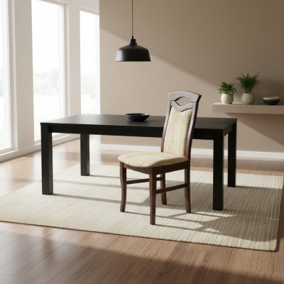 Ensemble de 8 chaises en textile avec accoudoirs, design en bois avec rembourrage, chaises pour salle à manger ou restaurant.