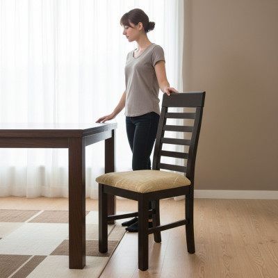 Chaise Tissu Design Bois Rembourrage Gastro Salle à manger Tissu Chaises Fauteuil