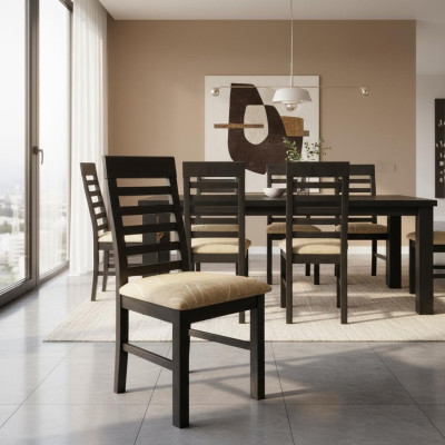 Chaise Tissu Design Bois Rembourrage Gastro Salle à manger Tissu Chaises Fauteuil