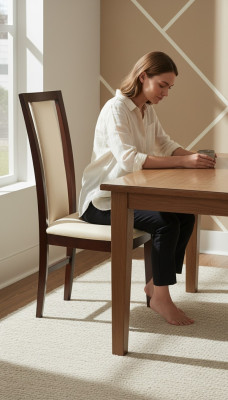 Ensemble de 2 fauteuils design en bois avec revêtement en cuir pour salle à manger de restauration.