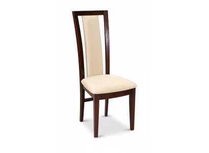 Ensemble de 2 fauteuils design en bois avec revêtement en cuir pour salle à manger de restauration.