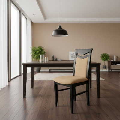 Design Set 8x Fauteuil Chaise Bois Tissu Rembourrage Chaises Salle à manger Tissu Gastro
