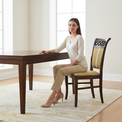 Chaise Fauteuil Classique Design Bois Rembourrage Chaises Moderne Salle à manger Gastro