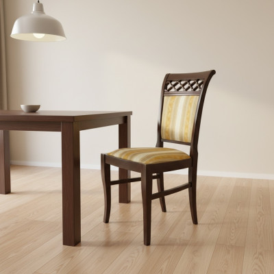 Chaise Fauteuil Classique Design Bois Rembourrage Chaises Moderne Salle à manger Gastro