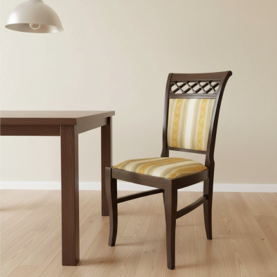 Ensemble de 2 fauteuils Design Chaise en bois Tissu Chaises Rembourrage Salle à manger Textile Gastro