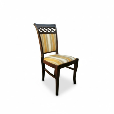 Ensemble de design 4x Fauteuil Chaise Bois Tissu Rembourrage Chaises Gastro Tissu neuf Salle à manger
