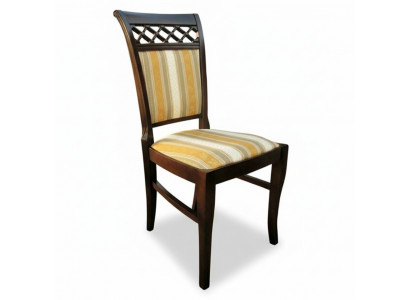 Ensemble de 6 chaises de fauteuil design en bois et tissu pour salle à manger gastronomique.