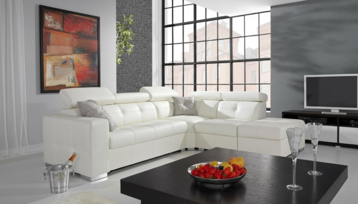 Canapé d'angle design paysage vivant Rembourrage Angle Canapé 100% cuir Canapé Siège