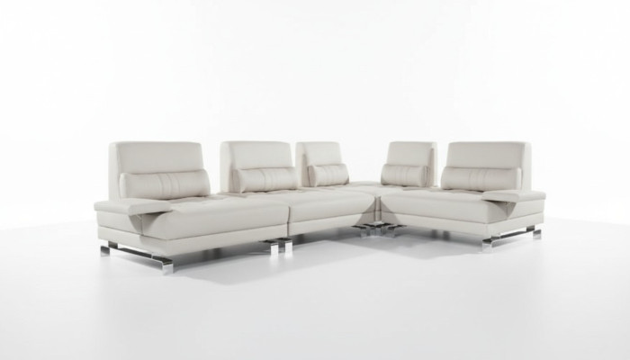 Canapé d'angle Canapé d'angle pour salon Suite de siège en cuir moderne 100% en cuir
