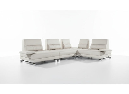 Canapé d'angle Canapé d'angle pour salon Suite de siège en cuir moderne 100% en cuir
