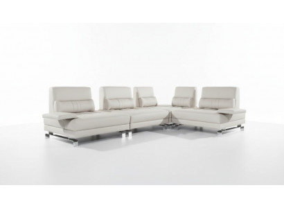 Canapé d'angle Canapé d'angle pour salon Suite de siège en cuir moderne 100% en cuir