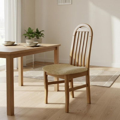 Ensemble de chaises design 1x Chaise en bois Chaises de tissu Gastronomie Salle à manger en tissu nouveau