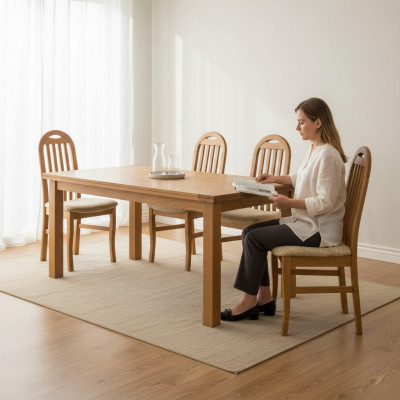 Ensemble de chaises design 2x fauteuil en bois massif Salle à manger neuf Tissu Gastro Rembourrage