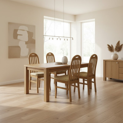 Ensemble de 4 chaises design en bois avec revêtement textile pour chaises de restauration, salle à manger en tissu