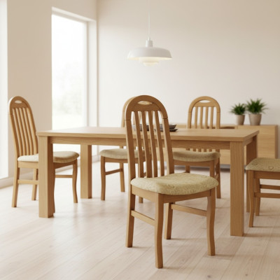 Chaises 10x Ensemble Fauteuil Bois massif Salle à manger Rembourrage Fauteuils Salle à manger Chaise