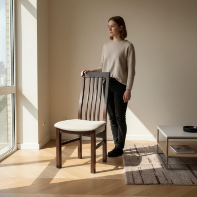 Ensemble de chaises de salle à manger 20x Chaise en bois massif avec accoudoirs Revêtement en tissu Chaise de salle à manger Gastro