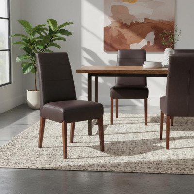 Fauteuil de Design Gastro Fauteuil en bois Rembourrage Salle à manger Chaise en cuir Chaises
