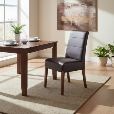 Ensemble de 4 chaises de salle à manger en bois massif avec accoudoirs, chaises rembourrées en bois pour le mobilier de salle à manger.