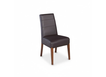 Ensemble de 6 chaises de salle à manger en bois massif avec revêtement en cuir pour les restaurants.