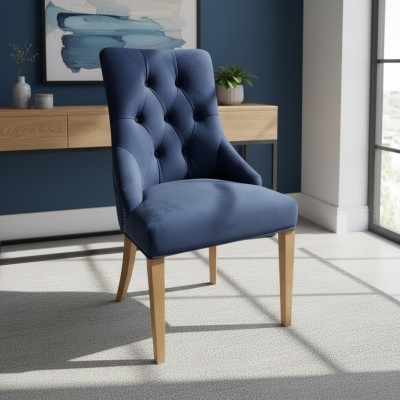 Set de 2 fauteuils en bois massif Chaise de salle à manger Tissu Rembourrage Chaise Gastro Salle à manger