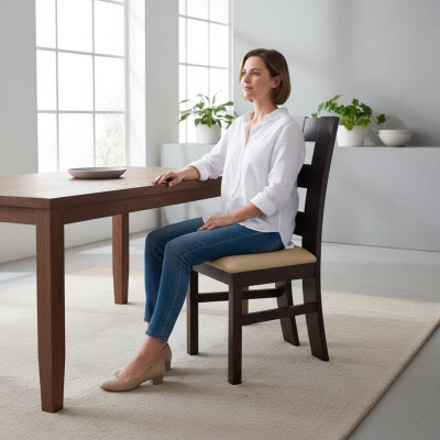 Conception fauteuil bois tissu rembourrage salle à manger cuir chaise gastro