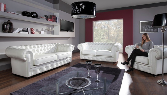 Ensemble de canapé 3+1+1 places Design Canapés Relax en tissu Moderne