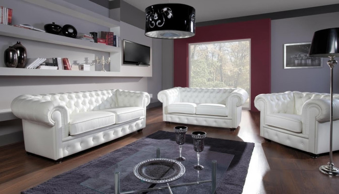 Ensemble de canapé 3+1+1 places Design Canapés Relax en tissu Moderne