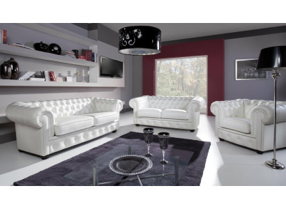 Canapé classique Chesterfield 3+1 places en velours suite ensembles