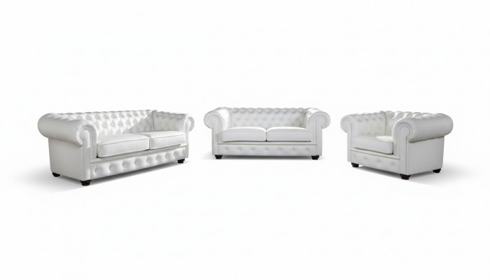 Canapé 3 places Chesterfield Design Canapés Relax Tissus de Revêtement Moderne