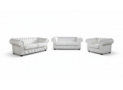 Canapé 3 places Chesterfield Design Canapés Relax Tissus de Revêtement Moderne