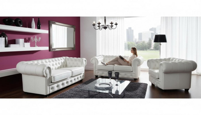 Canapé 2 places Chesterfield Design Canapés Relax Tapisserie Moderne Canapés