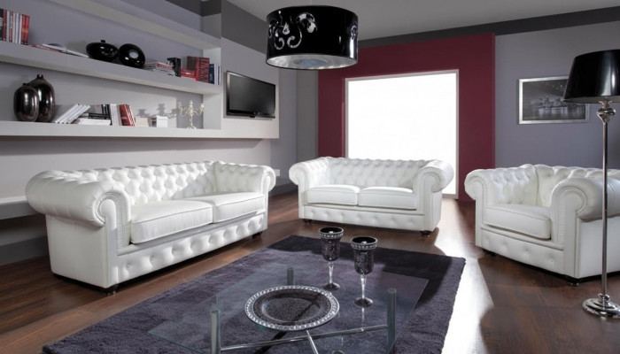 Canapé 2 places Chesterfield Design Canapés Relax Tapisserie Moderne Canapés