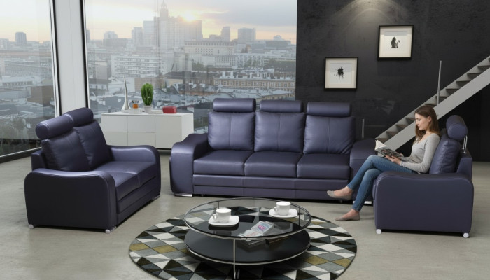 Ensemble de canapés 3+1 places Design de canapés Tapisserie Canapés en cuir Relax