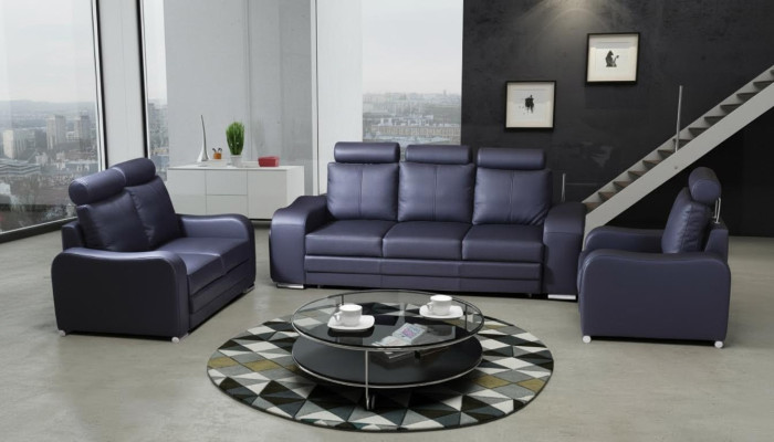 Ensemble de canapés 3+1 places Design de canapés Tapisserie Canapés en cuir Relax