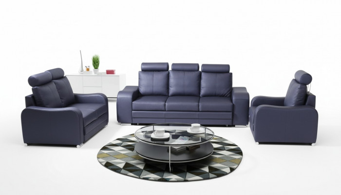 Canapé design 3 places Canapé relax Revêtement de canapés moderne 3 places 100% cuir pleine fleur