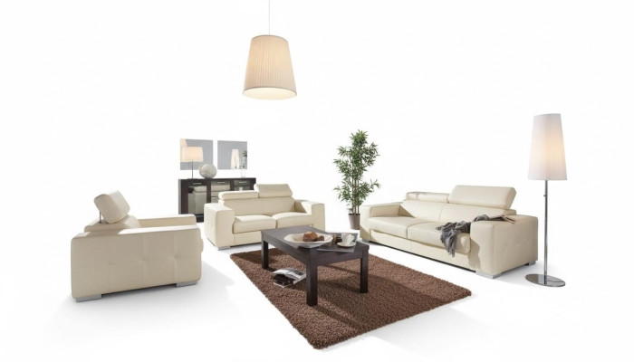Ensemble de canapé 3+1 places Design Canapés Rembourrage Canapés Cuir Décoration Détente