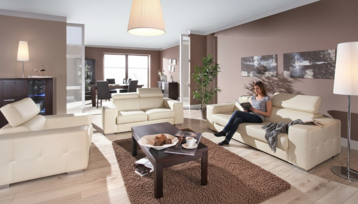 Canapé 3 places Canapés Design Canapés Rembourrés en Cuir Détente Moderne trois places