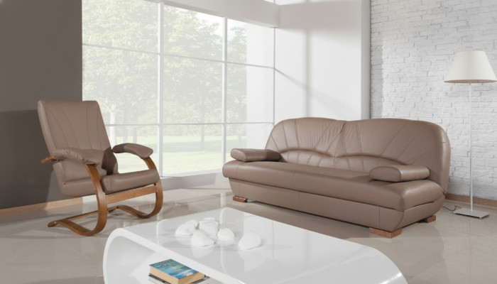 Salon classique Ensemble 3+1+1 100% cuir Canapé Siège Sofa