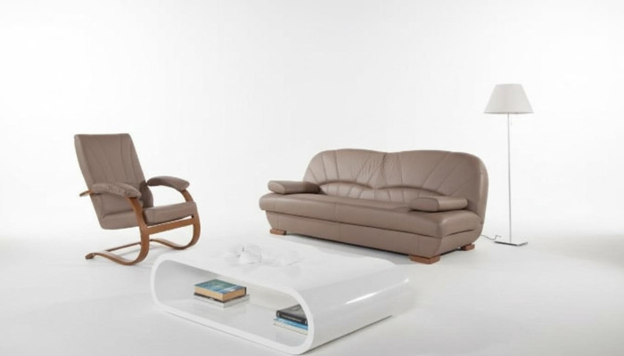 Salon classique Ensemble 3+1+1 100% cuir Canapé Siège Sofa