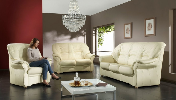Canapé 2 places Canapés design 2 places Rembourrage moderne en tissu et cuir nouveau