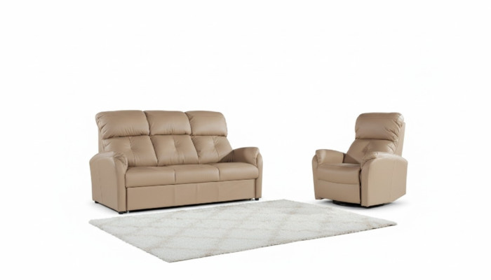 Ensemble de canapé 3+1+1 places Design Canapés Rembourrage Canapés Relax Cuir