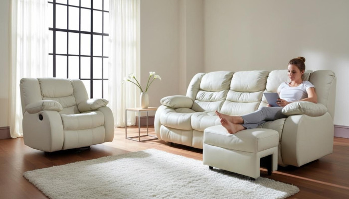 Ensemble de canapés multifonctionnels en cuir Sofa 3+1+1 Ensemble de canapé relaxant Cinema Upholstery