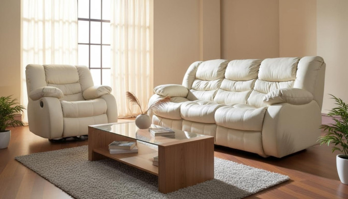 Ensemble de canapés multifonctionnels en cuir Sofa 3+1+1 Ensemble de canapé relaxant Cinema Upholstery