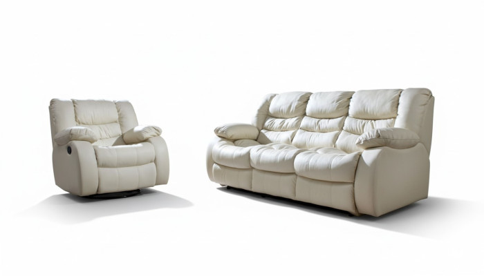 Ensemble de canapé réglable avec repose-pieds électriques en cuir pour canapé de cinéma.