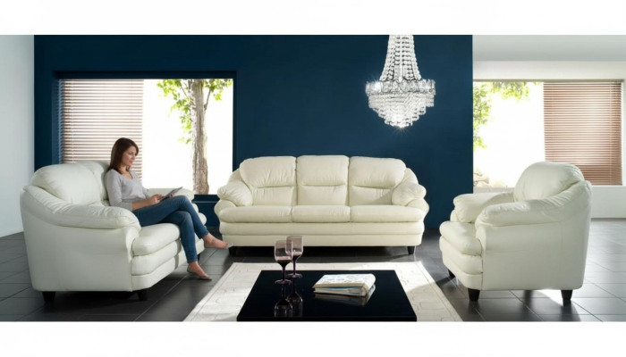 Ensemble de canapé 3+1+1 sièges Design Canapés Rembourrage Canapés Relax Cuir
