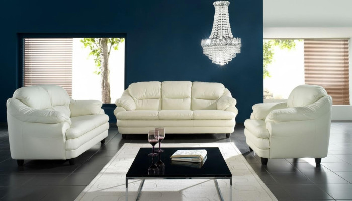 Ensemble de canapé 3+1+1 sièges Design Canapés Rembourrage Canapés Relax Cuir