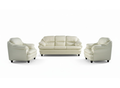 Ensemble de canapé 3+1 places Ensemble de canapés Design Canapés Revêtement décoratif Divans Cuir Relax