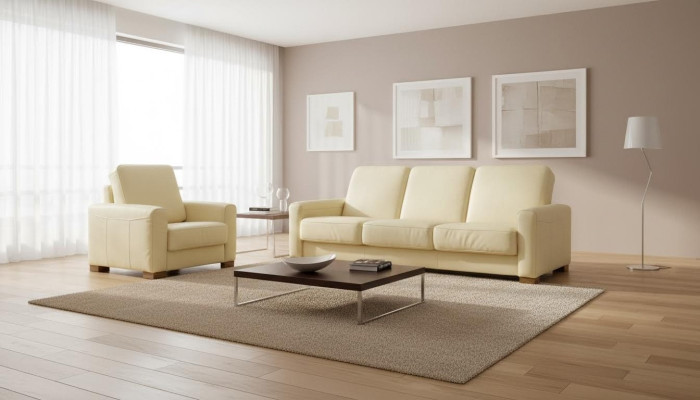 Ensemble de canapé 3+1+1 place Design Canapés Tissu Canapés Cuir Moderne de relaxation